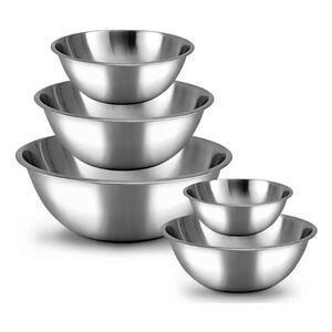 Whysko Stainless Steel Mixing Bowls Set of 5 Nesting Sizes